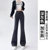 Gray micro-flared sweatpants women's spring and autumn new thin high-waisted wide-leg sweatpants casual drape horseshoe pants