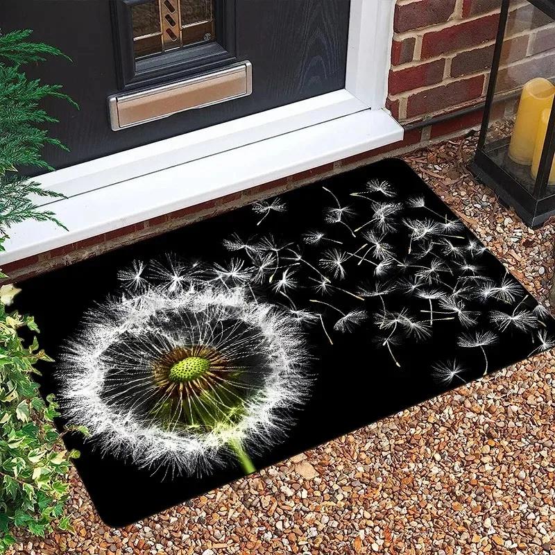 1PC Flower and Bird Pattern Door Mats Kitchen Rugs Non-Slip Pop Design Bedroom Rugs Bath Mat Carpet for Home Sink Laundry Decor