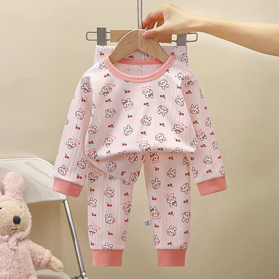 Winter Kids Long Sleeve O Neck T Shirt Pants Set Casual Baggy 2pcs Suit Cotton Cartoon Printes Outfit