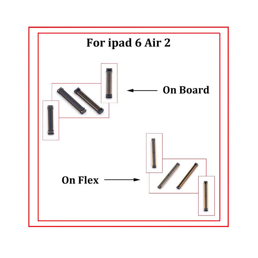 2PCS 60pin LCD FPC Connector For ipad 6 Air 2 LCD Display Screen On Board Flex Cable