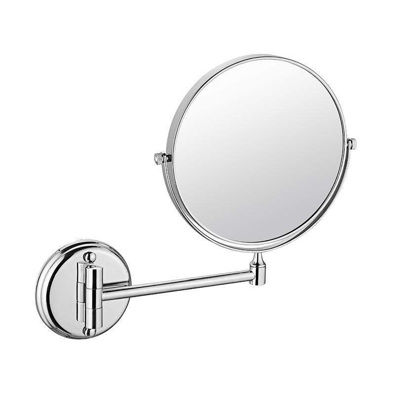 Self-Adhesive Wall-Mounted Double-Sided Folding Makeup Mirror 6-inch 3x Magnification Drilled