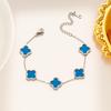 Lucky Titanium Fourleaf Clover Steel Bracelet Korean Style 18k Rose Gold Nonfading Jewelry