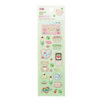 Bullet Journaling Cute Bear Silver Foil Shimmer Seal Stickers