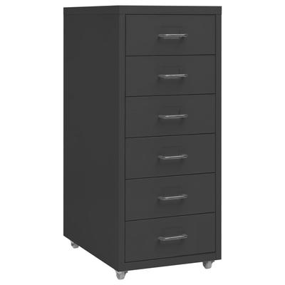 Vidaxl Mobile Filing Cabinet, Anthracite, 28X41X69 Cm, Metal