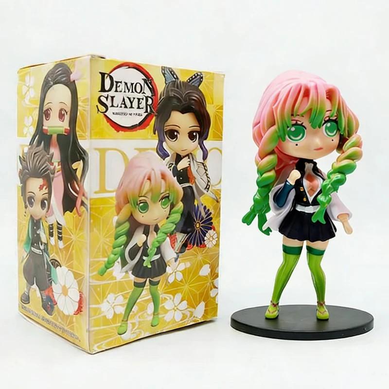 8pcs/Sets Q Posket Figure  Demon Slayer Mini Figurine Kimetsu No Yaiba Small PVC Dolls Desktop Decoration