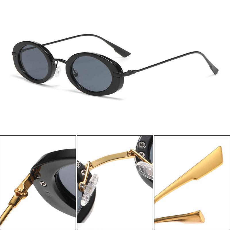 Xiaomi Women Retro Oval Sunglasses UV400 Metal Temple Vintage Fashion Shades For Street Dating Party Photoshoot Multi 9008