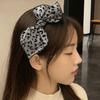 Non-slip Leopard Print Hairband Handmade Hair Accessories Vintage Bow Hair Hoop  Women