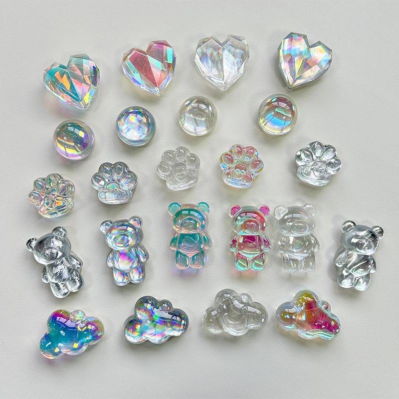 Laser Bear Love Cat Claw Crystal Ball Mobile Phone Airbag Bracket Pasted Three-Dimensional Desktop Support Frame
