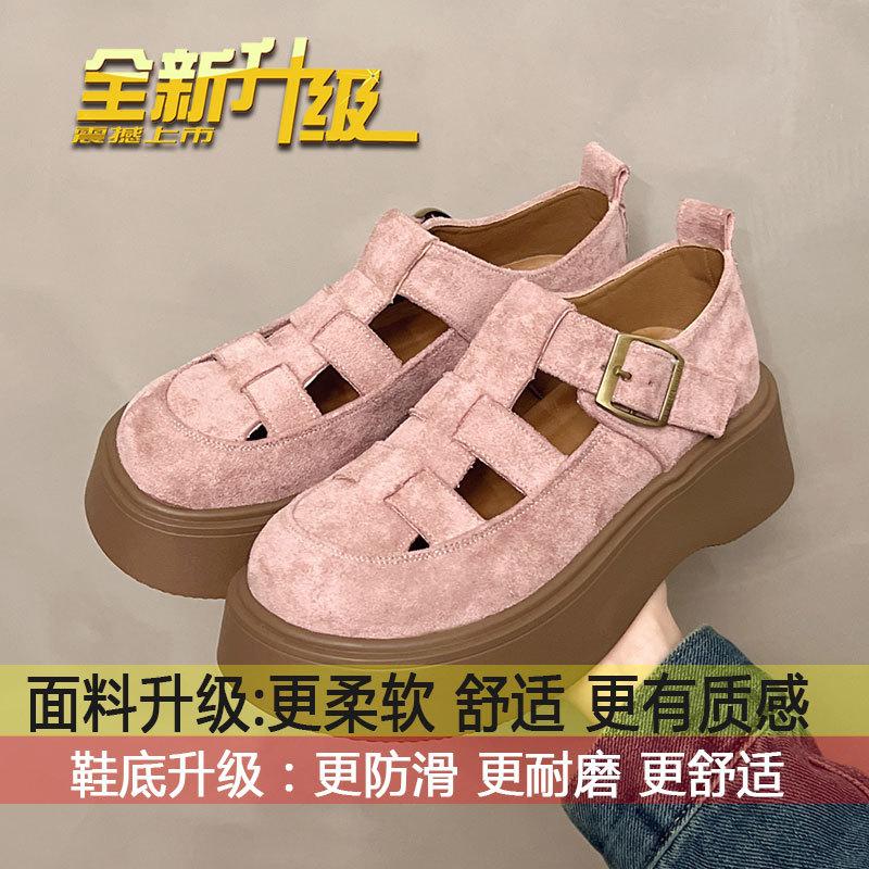 

Thick-soled hole shoes one-pedal single shoes loafers 2025 new summer Birkenstocks Roman bag head sandals women s shoes 35