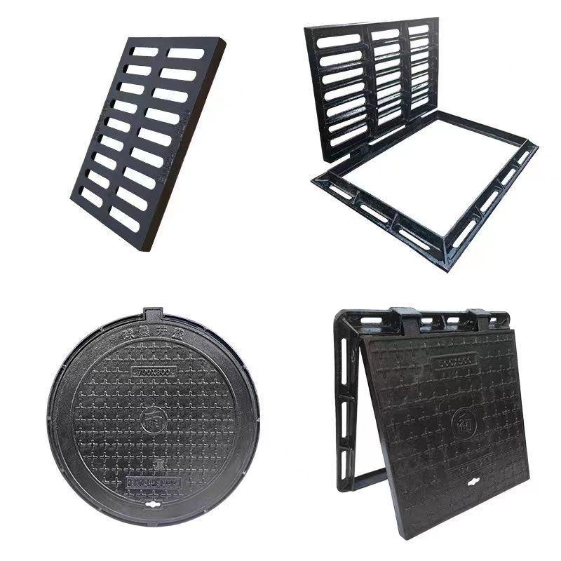 Heavy Duty Ductile Iron Rectangular Manhole Cover Set for Rainwater Wells