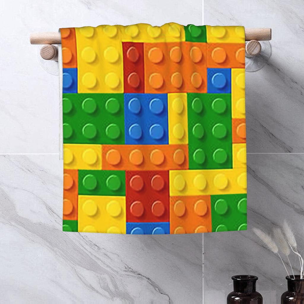 Building Blocks Construction Brick Soft Face Towel Quick Dry Pool Bath Cotton Towels Absorbent