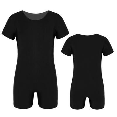 Kinder Jungen Mädchen Kurzarm Einfarbig Dehnbar Ballett Tanz Gymnastik Trikot Overall Unitard