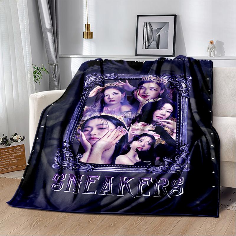 3D KPOP ITZY Star Soft Plush Blanket,Flannel Throw Blanket for Living Room Bedroom Bed Sofa Cover Gift