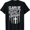 Senior Class of 2027 Christian American Flag 2027 Graduation T-Shirt