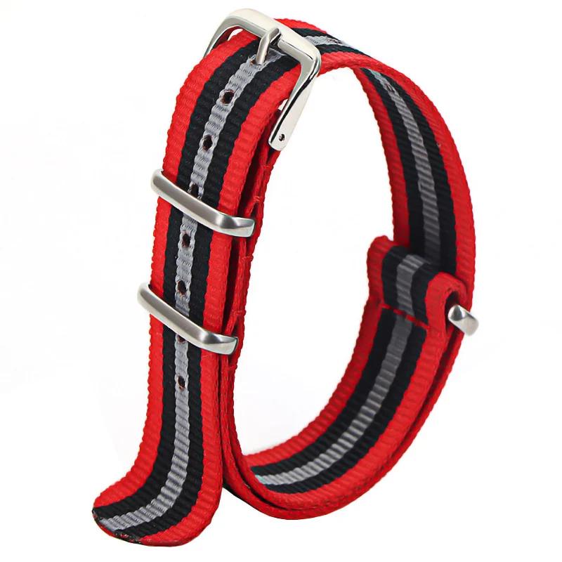 Sport Nylon Watch Band for Women&Men Watch Strap 18mm 20mm 22mm Army Sport Strap Fabric Nylon Watchband Buckle Belt
