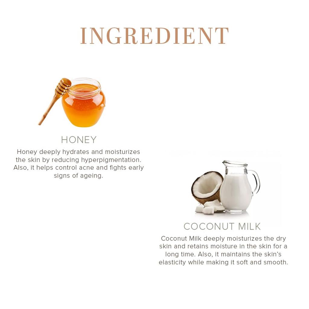 KHADI NATURAL Coconut Milk & Honey Herbal Bath Soap For Soft Glowing Skin Long Lasting Moisture All Skin Types Pack of 1 125g X 5pcs