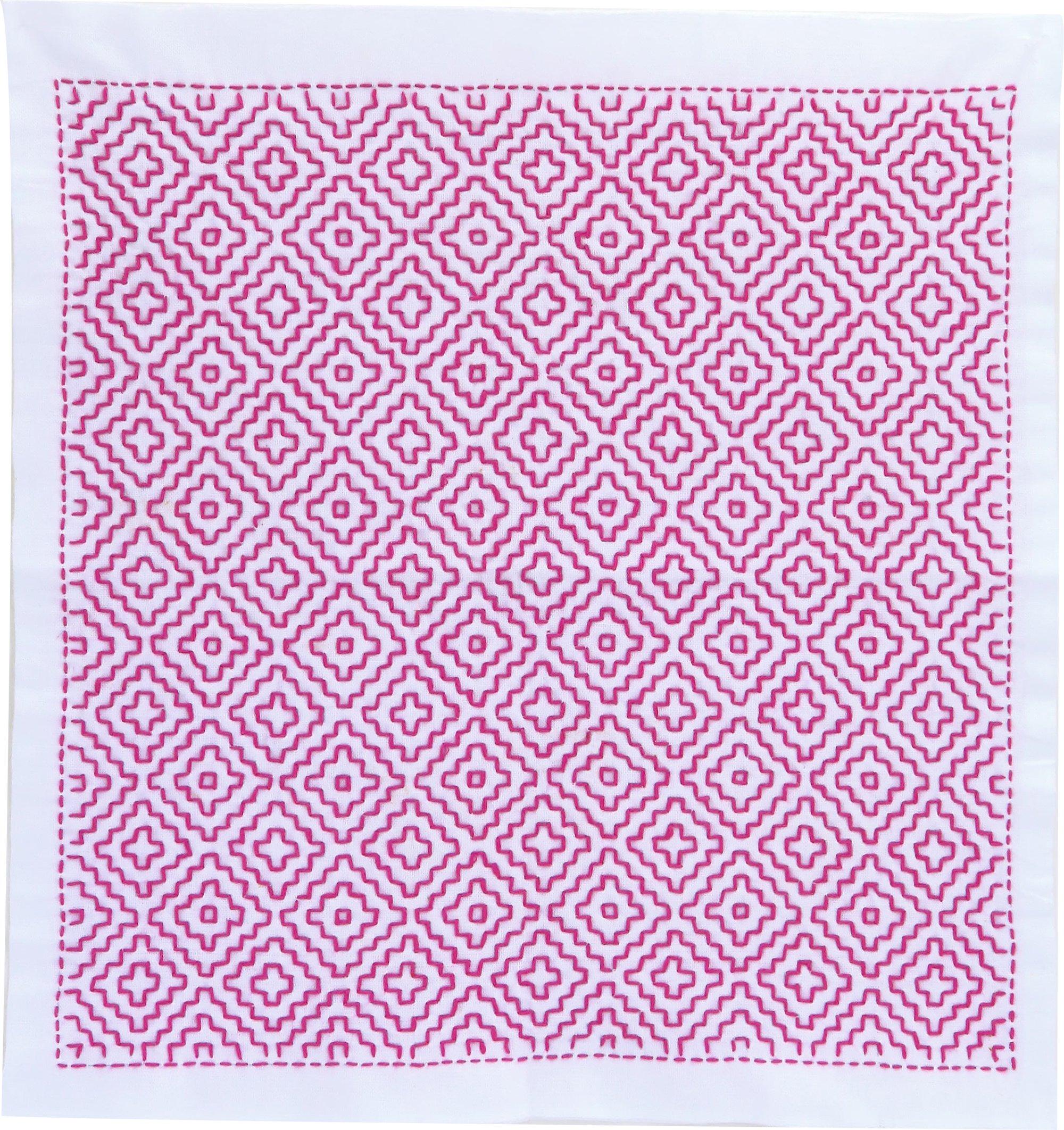 Набор Olympus Thread Sashiko Цветок Хурмы, Ткань для вышивки сашико одним стежком, Цветок, SK-295 белый