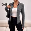 Knitting Cardigan Lapel Long Sleeve Single Breasted Knitting Coat Women Solid Color Slim Fit Outwear Knitwear