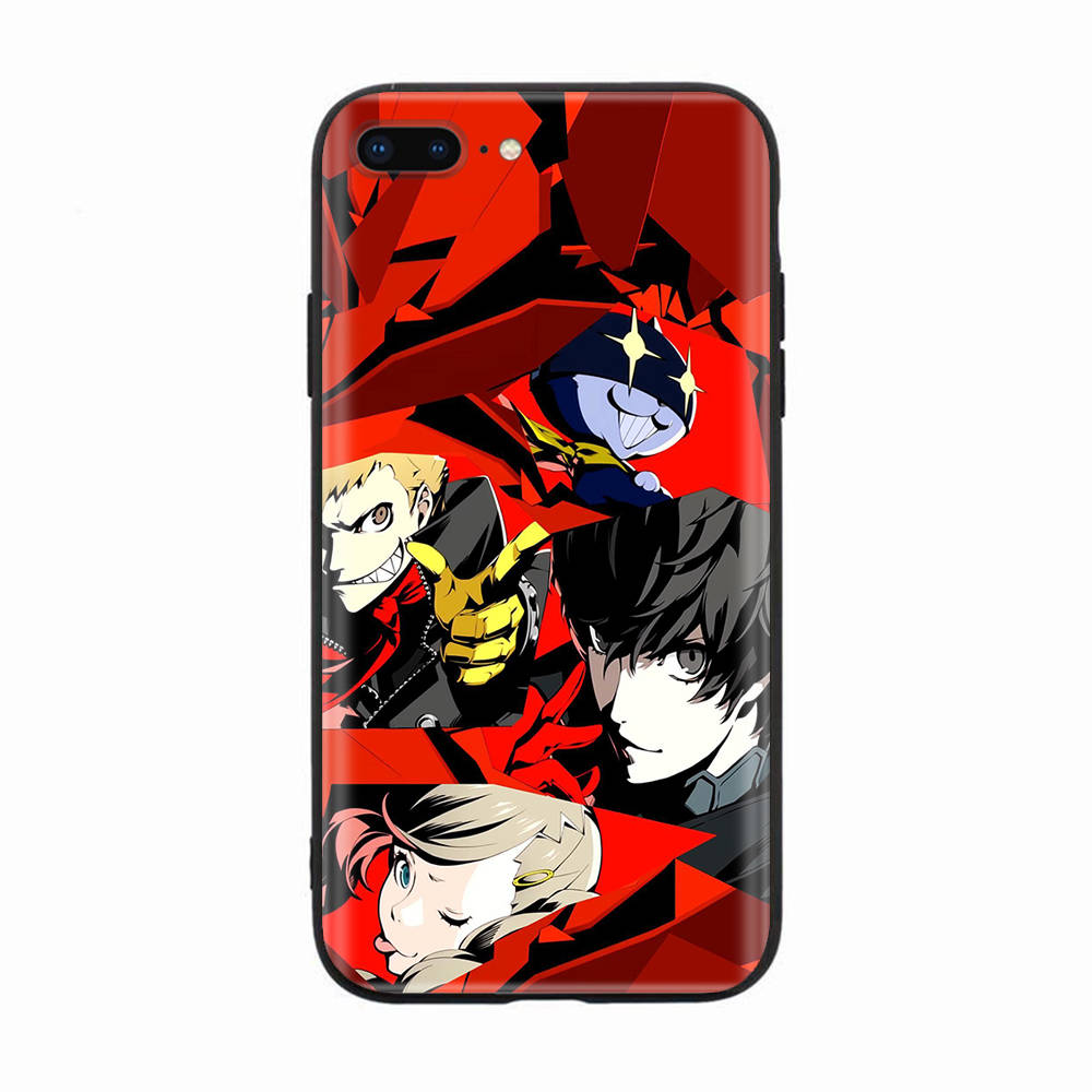 Schwarze Hülle für Xiaomi Redmi 13C Note 9 iPhone XR 7 8 14 15 11 12 13 X XS Pro Max Samsung A25 S23 S24 FE Ultra Plus Persona 5 Joker