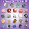 Christmas Advent Calendar 24 Days Natural Crystal Gemstone Stone Minerals Box Complete Rock Collection Christmas Kids Gifts