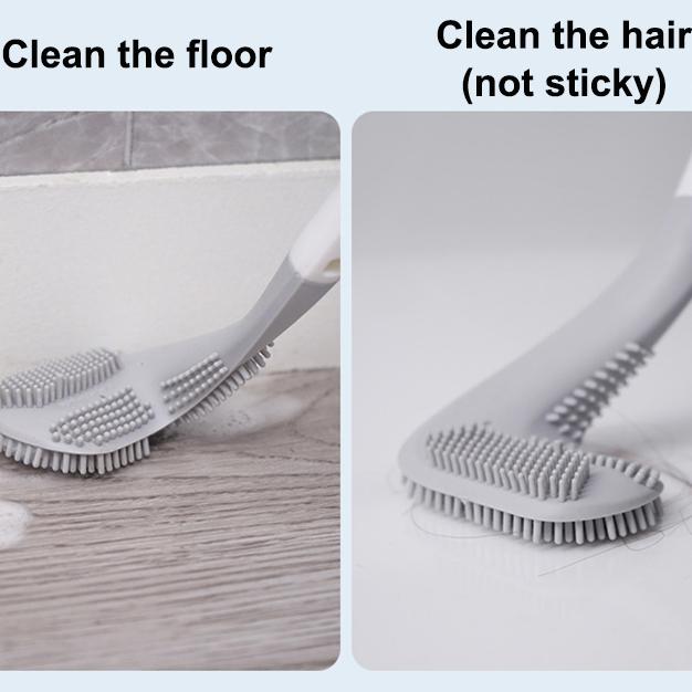 2025 Perii de Toaletă din Silicon pentru Golf cu Set Suport Perie de Curățat Toaleta cu Mâner Lung Negru Modern Accesorii Igienice pentru Baie