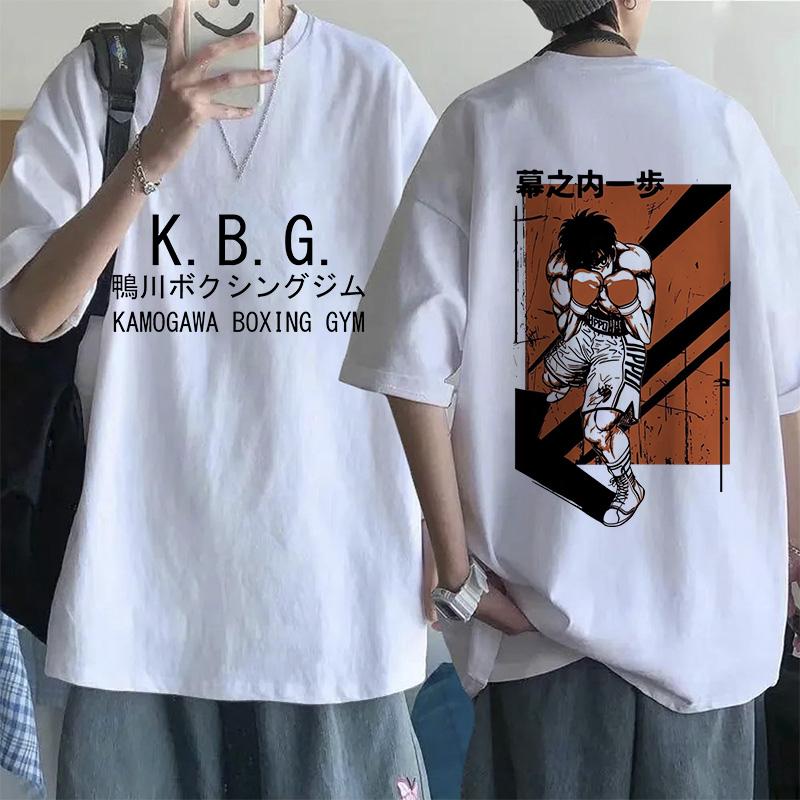 Hajime No Ippo Hip Hop Size TShirt Anime Harajuku Tee Tops Men Women Makunouchi Takamura T-Shirt KGB Y2k Manga Tshirt Clothes