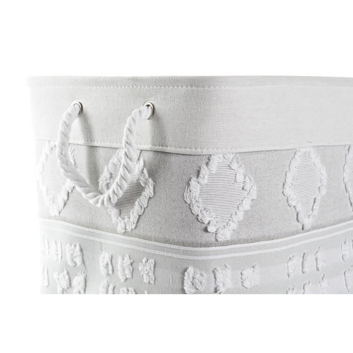 Paniers - Lot De 2 - Coton Gris - 45 X 35 X 40 Cm - Design Boho
