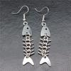 1Pair Women Fashion Simple Funny Fish Bone Pendant Earrings Party Drop Earrings