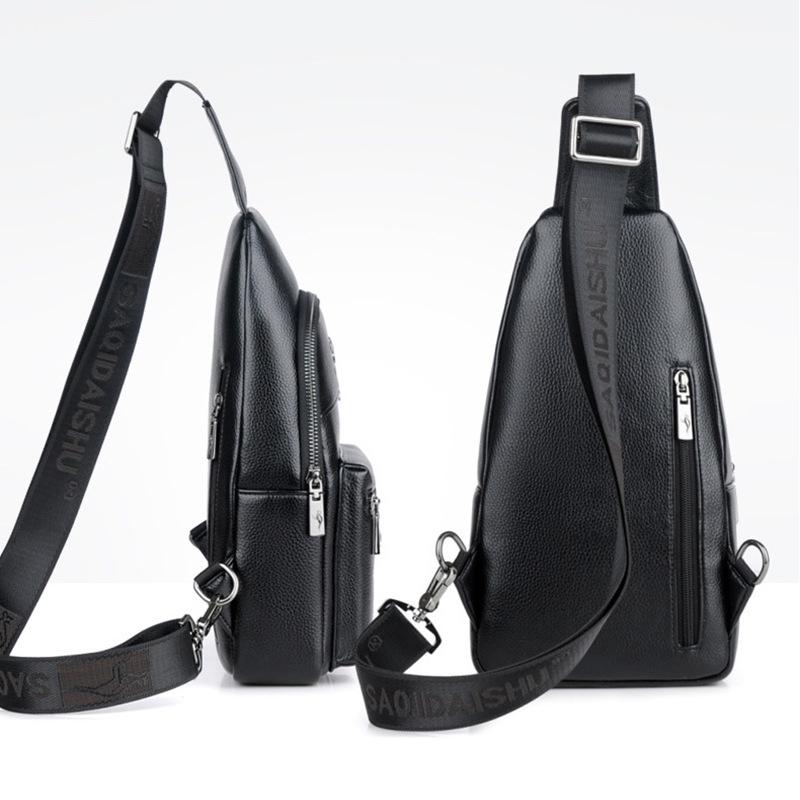 Men's Leather poitrine Cycle Sling Sacoche Bandoulière Sac Épaule Business Sac Men's Leather poitrine Cycle Sling Sacoche Bandoulière Sac Épaule Business Sac