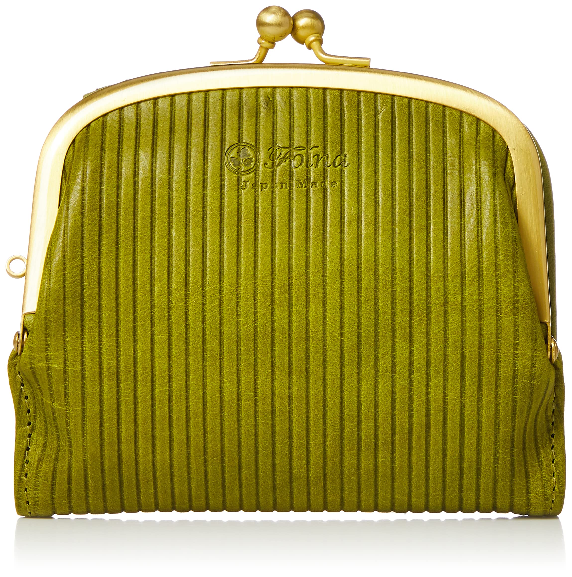 Женский зеленый бифолд-кошелек Forna с натуральными полосками