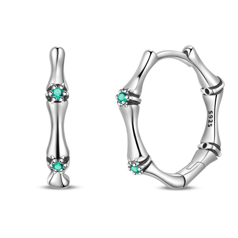 Snake Earrings 925 Silver Green Zircon Mysterious Spirit Snake Ear Studs For Women Formal Anniversary Birthday Party Jewelry