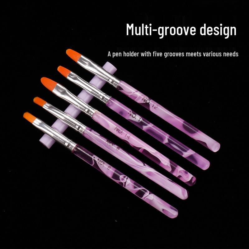 2021 Japanese Style Multi-Color Crystal Nail Art Pen Holder with 5 Grids