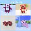 Adorable Strawberry Bear Plush Toy Keychain Cute Small Bear Soft Stuffed Animal