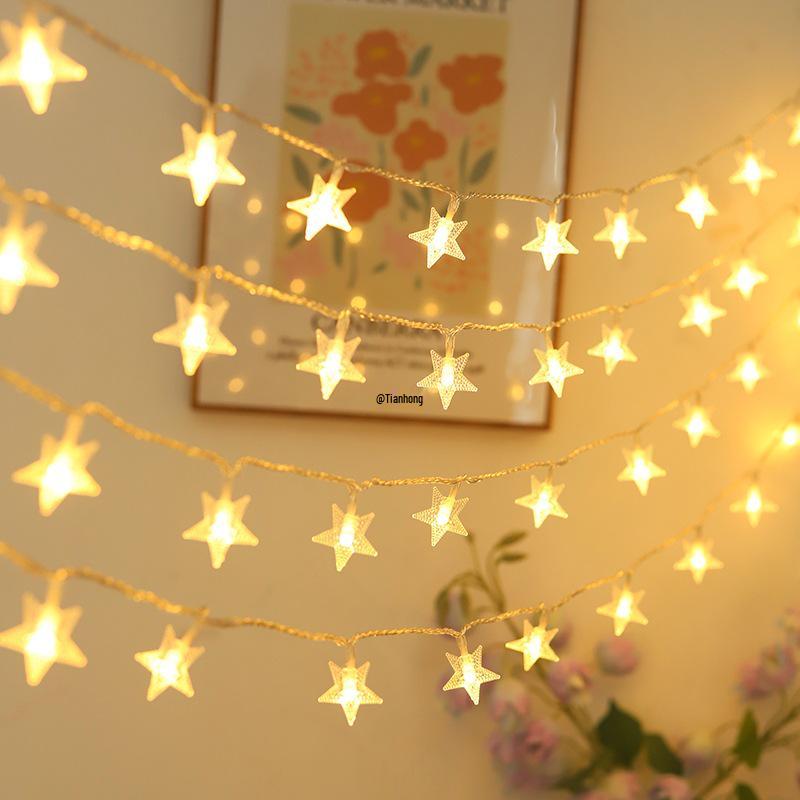 Starry Sky String Lights: Star, Night Market, & Camping Décor - Colorful Flashing Decorative Atmosphere Lights