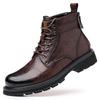 Men's Retro High-Top Martin Winter Boots - Thick Sole, Plus Velvet, Leather, Trendy & Warm for Outdoors