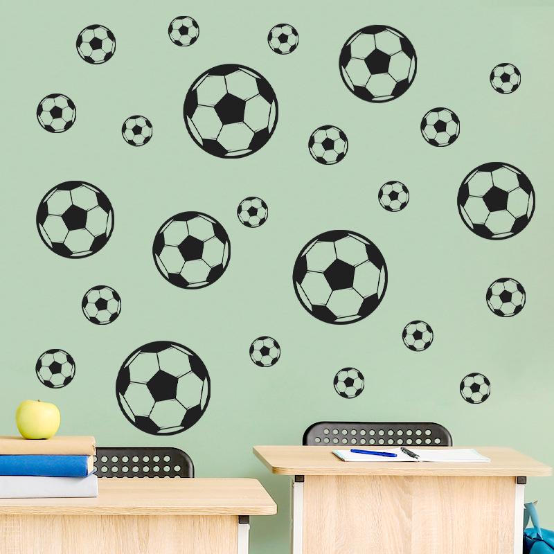 Cartoon Football Wall Stickers for Kids' Rooms, Nursery, and Dorms - Home Decor, Self-Adhesive