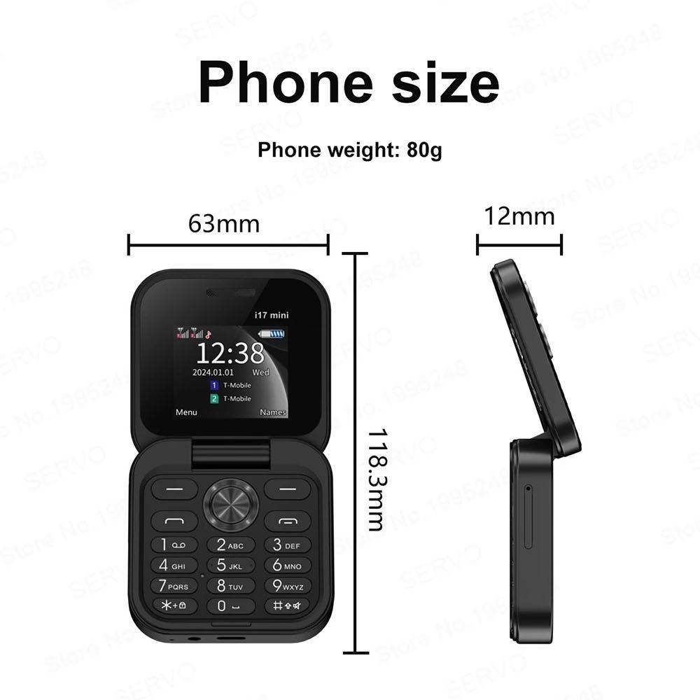 Téléphone Portable Mini I17 - Écran 1,77", 2G, Double SIM, Radio FM, 32 Go - Neuf