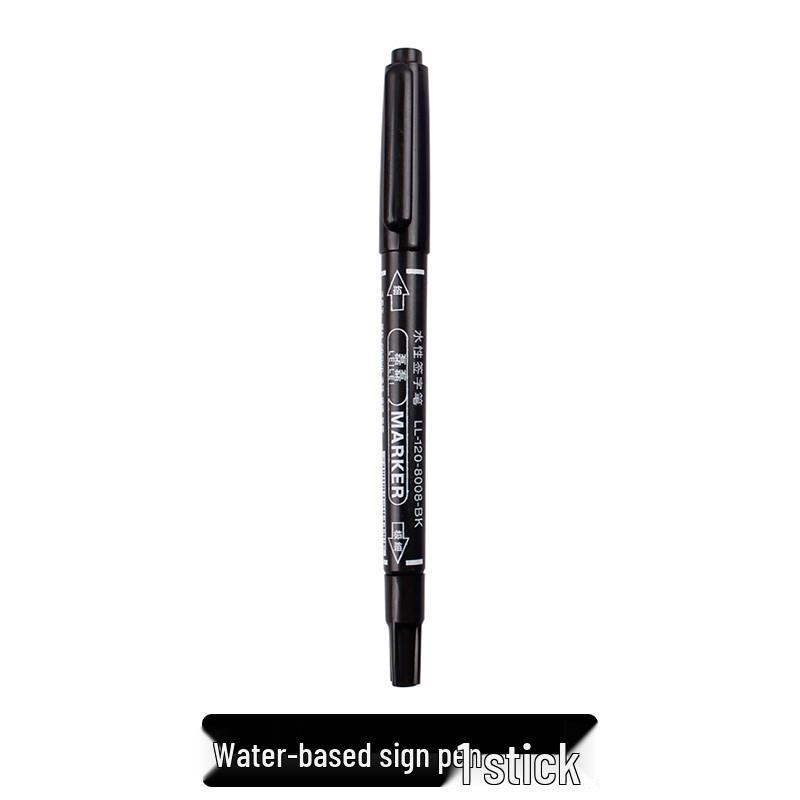 **Çift Uçlu Küçük Çocuk Çizim Kalemi - Siyah/Kırmızı/Mavi, İnce Uçlu, Su Bazlı**