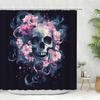 1 Stück A Smoke Skull Floraldruck Kollektion Duschvorhang - Mit 12 Haken, Maschinenwaschbar, Geeignet Für Badezimmerdekoration Und