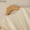 ZANZEA Women Summer Casual Round Neck Sleeveless Dress