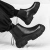 Chelsea Martin Boots Men's Autumn and Winter High-top British Style Casual Leather Boots Outdoor Waterproof and Non-slip Locomotive Tooling Boots