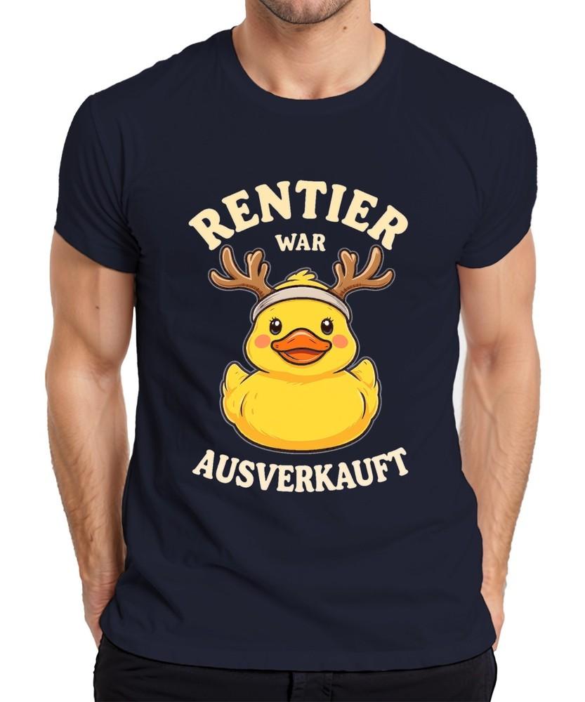Reindeer Was Sold Out Christmas Rubber Duck Reindeer Horns Unisexs Tshirt S
