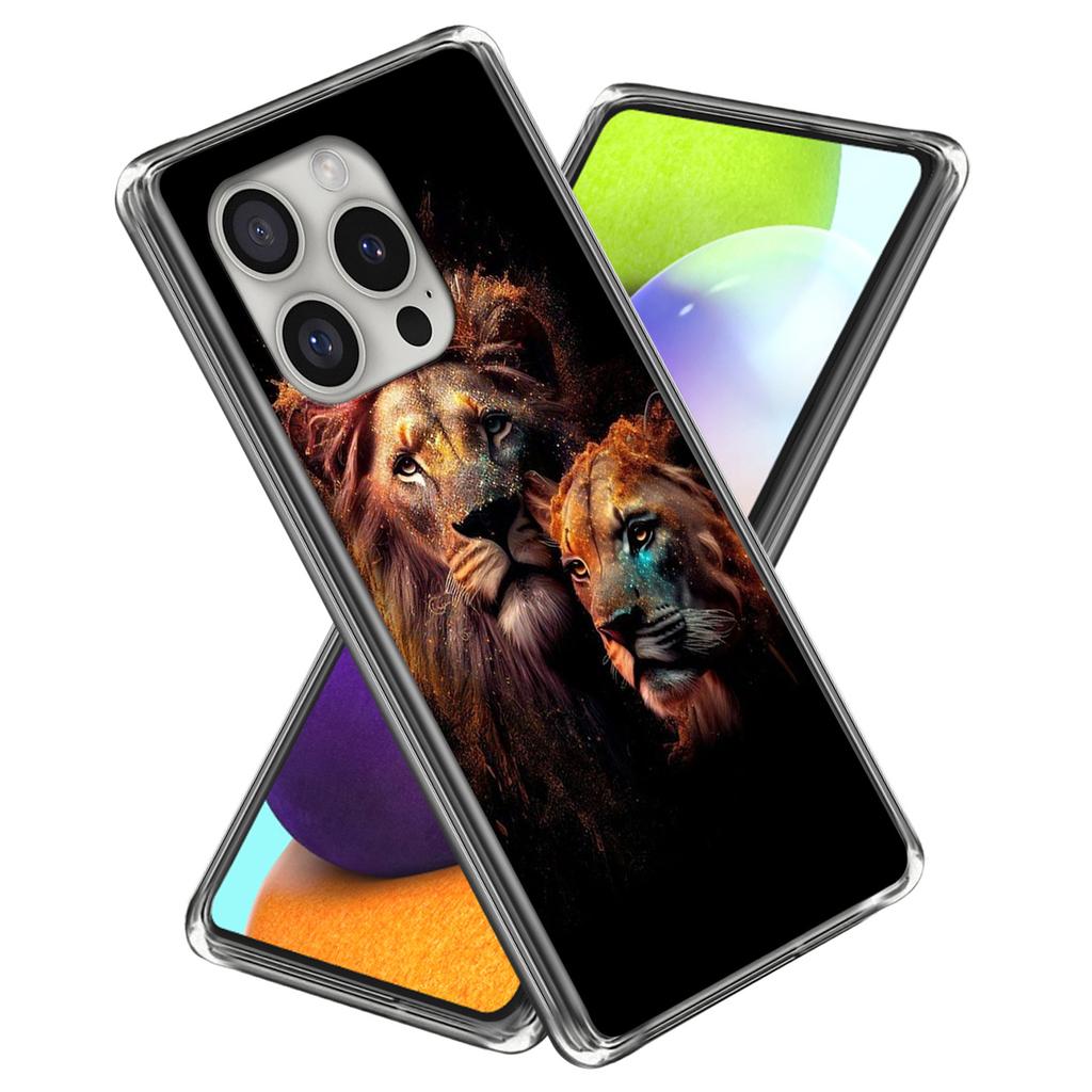 For iPhone 16 Pro Case Shock-Absorbent TPU Pattern Printed Phone Cover