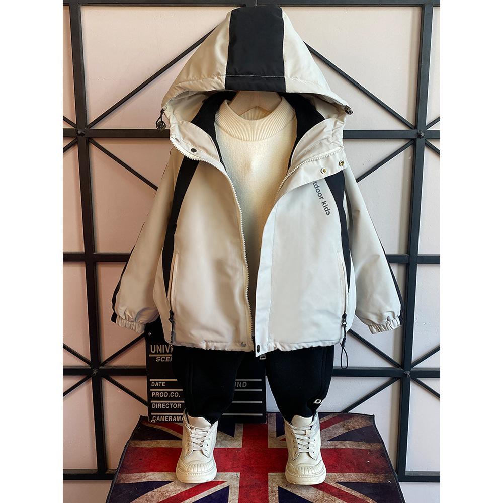 Boys' 2025 Stylish Detachable Outerwear: Cotton-Padded Spring & Autumn Jacket