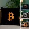 Cool Popular B-BitcoinS Logo Pillow Case Soft Plush Fabric Double Sided Print Decorative Home Living Room Gift Cushion