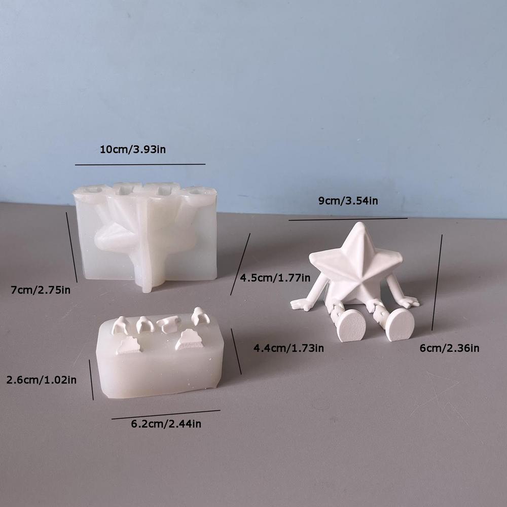 Angel Star Snowman Christmas Ornament Silicone Candle Casting Mold Angel Doll Aromatherapy Candle Gypsum Mold Christmas Ornament