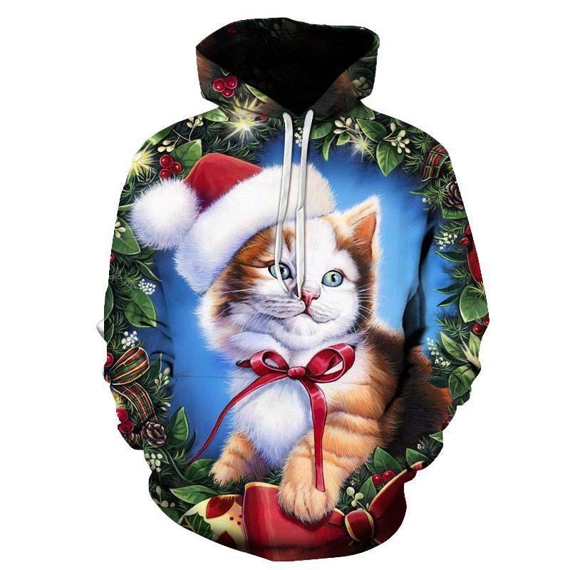 

Нова Супер Мила 3d Толстовка з Капюшоном з Котом для Чоловіків та Жінок Зроби Сам Худі Осінь Хлопчик та Дівчинка Тварина Білий Вуличний Одяг Пуловер 4XL