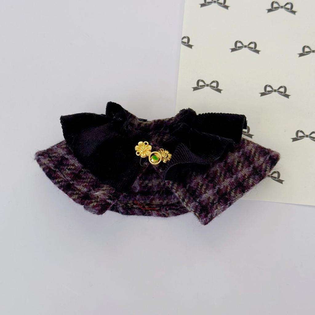 KT Fashion Long-Leg Doll Clothes: Plaid Cape & Retro Button British Style Set