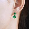 1 Pair of Green Synthetic Zircon Able Earrings, Suitable for Parties and Banquets, Suitable for All Seasons