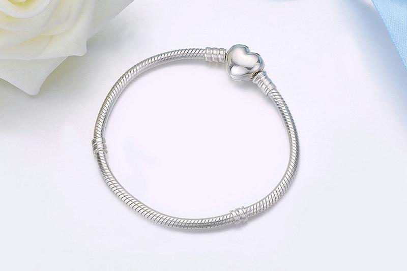 Lose Money Sale Original Handmade Bracelet DIY Jewelry 925 Silver Snake Chain Bracelets for Women Heart Clasp Making